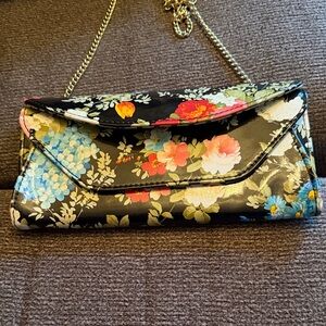 Floral Black Clutch Bag